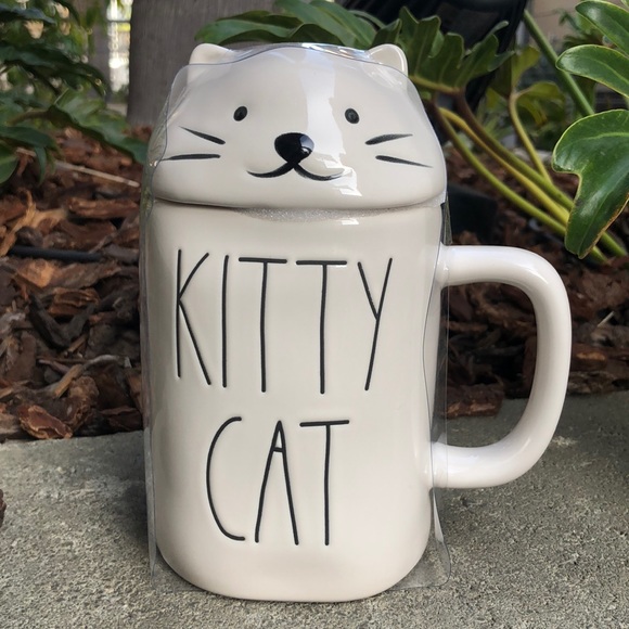 Rae Dunn KITTY CAT Mug with Top (Price Firm) - Picture 2 of 5